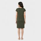 Women's Olive Green Round Neck T-Shirt Style Nighty, Olive, small