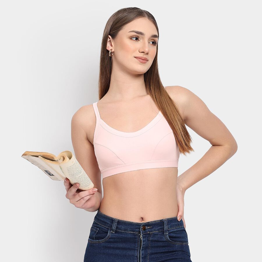 Ladies' 100% Cotton Bra , हल्का गुलाबी, large image number null