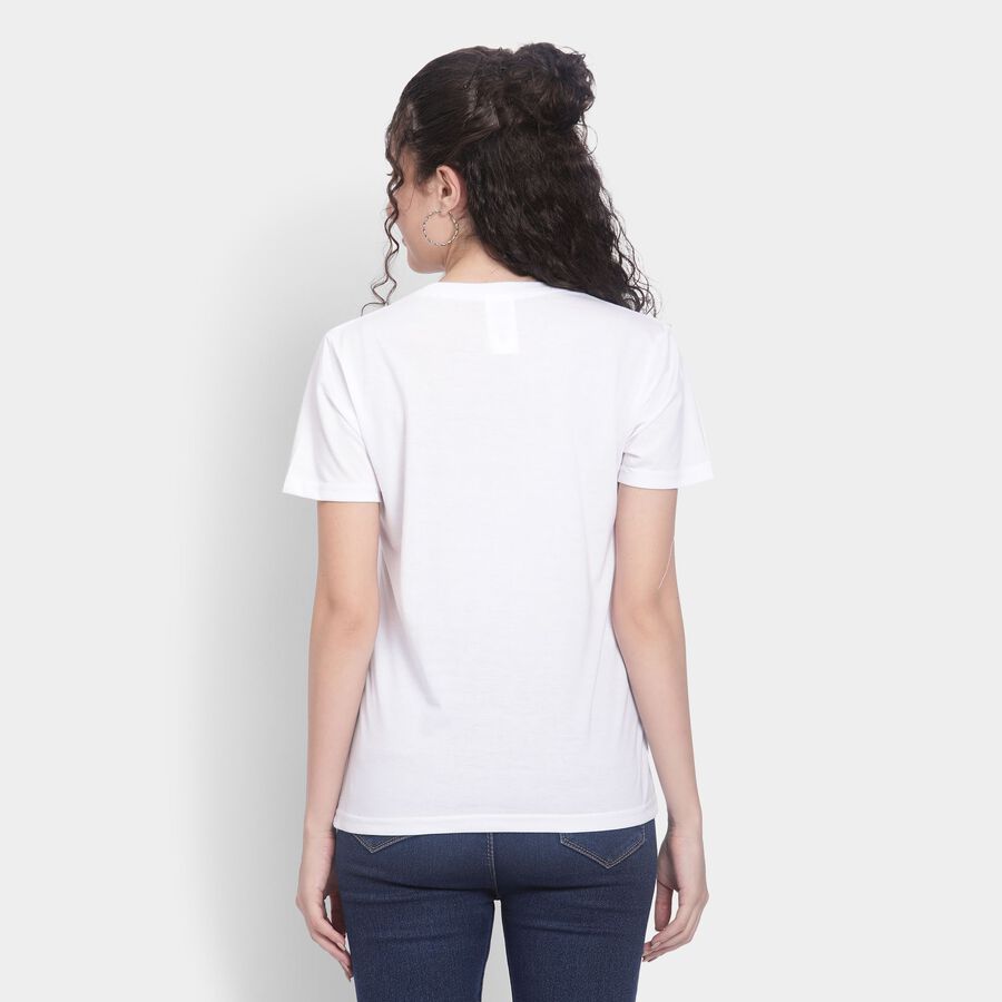Ladies' Round Neck T-Shirt , सफ़ेद, large image number null