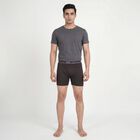 Men's Brown Regular Fit Elasticated Waistband Trunks, भूरा, small