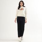 Women's Rich Eggshell White Hooded Neck Casual Sweatshirt, Off White, small image number null