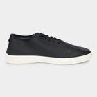 Men's Dark Navy Blue Lace-Up Casual Sneakers, Blue, small