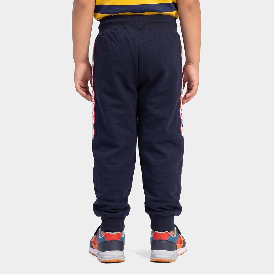 Boys' Navy Blue Jogger Fit Side Striped Pyjama, Navy Blue, large