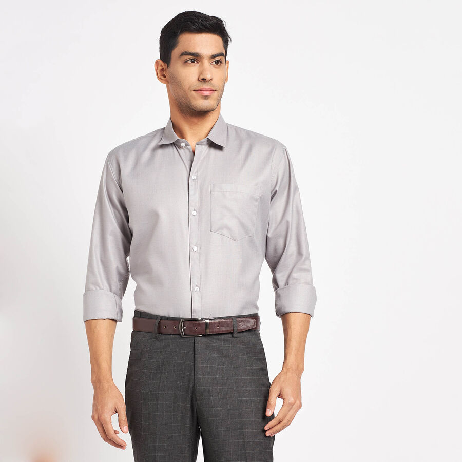 Solid Formal Shirt, Dark Grey, large image number null