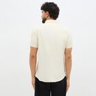 Men's Cream Half Sleeve Classic Collar Casual Shirt, ऑफ व्हाइट, small image number null