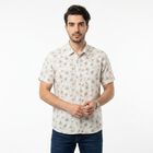 Men's Brown Cotton Spread Collar Regular Fit Shirt, Brown, small