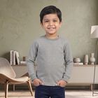 Boys Grey Long Sleeve Thermal, Melange Light Grey, small