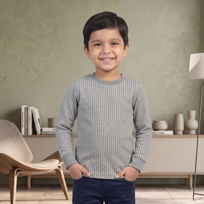 Boys Grey Long Sleeve Thermal