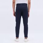 Men's 100% Cotton Cross Pocket Slim Fit Casual Trousers, Navy Blue, small image number null