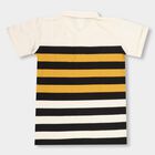 Boys Bright Mustard Yellow Polo Neck Casual T-Shirt, Yellow, small image number null