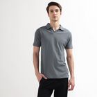 Men's Polo Collared Half Sleeves T-Shirt, गहरा ग्रे, small image number null
