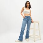 Ladies' 100% Cotton Jeans, Mid Blue, small image number null