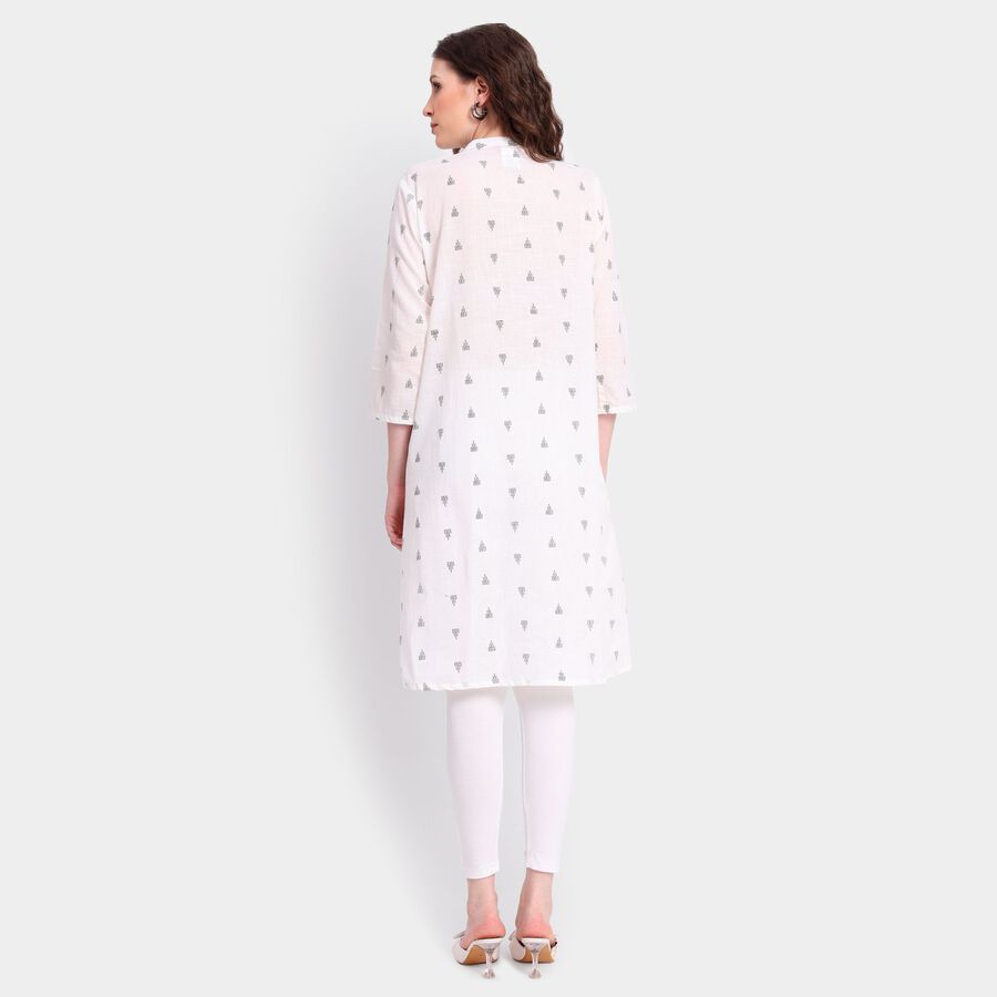 Ladies' 100% Cotton Kurta, सफ़ेद, large image number null