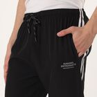 Men's Black Regular Fit Side-Striped Track Pants, Black, small