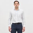 Men's Bright White Classic Collar Formal Shirt, Dark Blue, small image number null