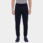Men's Navy Blue Regular Fit Side-Striped Track Pants, नेवी ब्लू, small