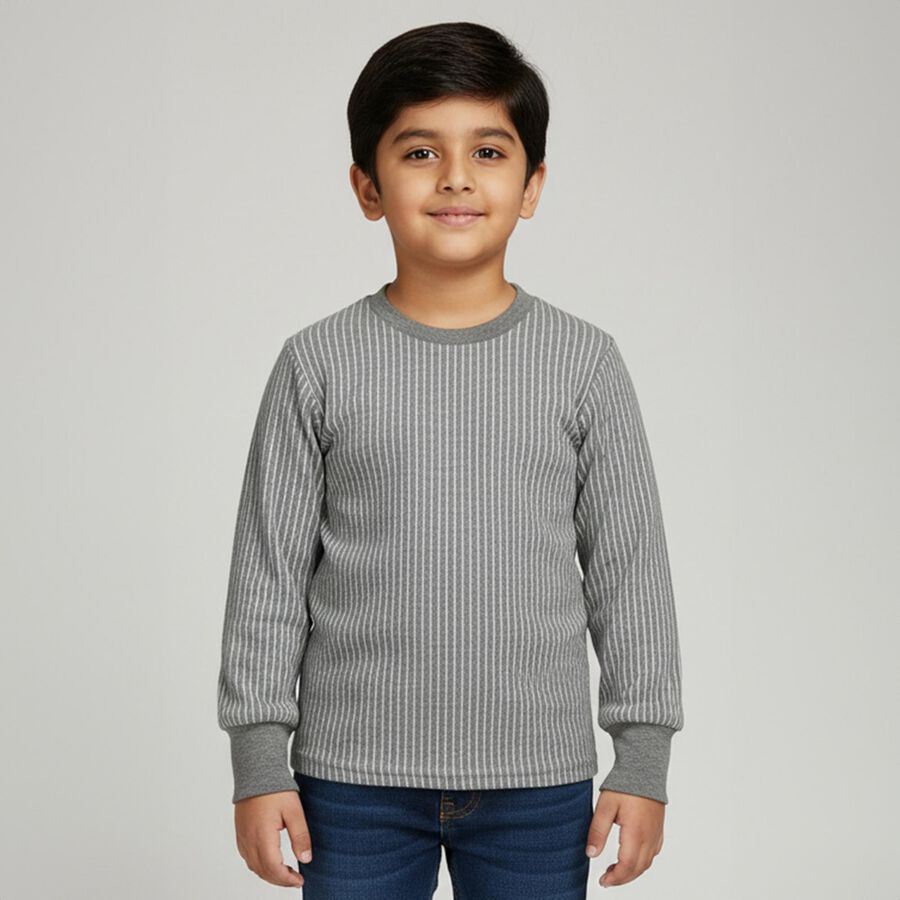 Boys' Thermal Upper, मिश्रित मध्यम ग्रे, large image number null