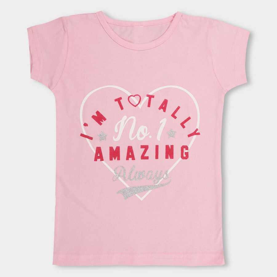 Girls' 100% Cotton T-Shirt , Light Pink, large image number null