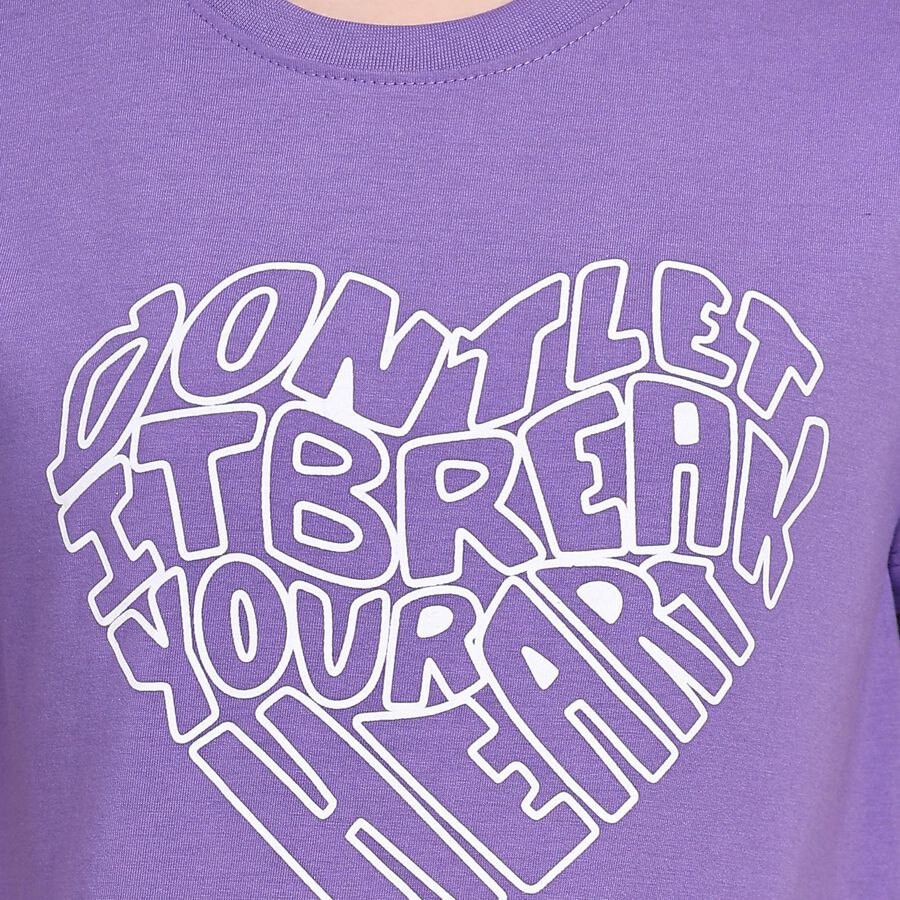 Ladies' Round Neck T-Shirt, Purple, large image number null