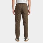Men's Dark Green Slim Fit Drawstring Casual Trousers, गहरा हरा, small