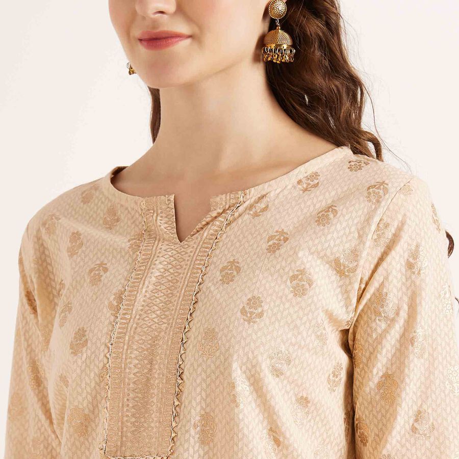 Printed Kurta, Beige, large image number null