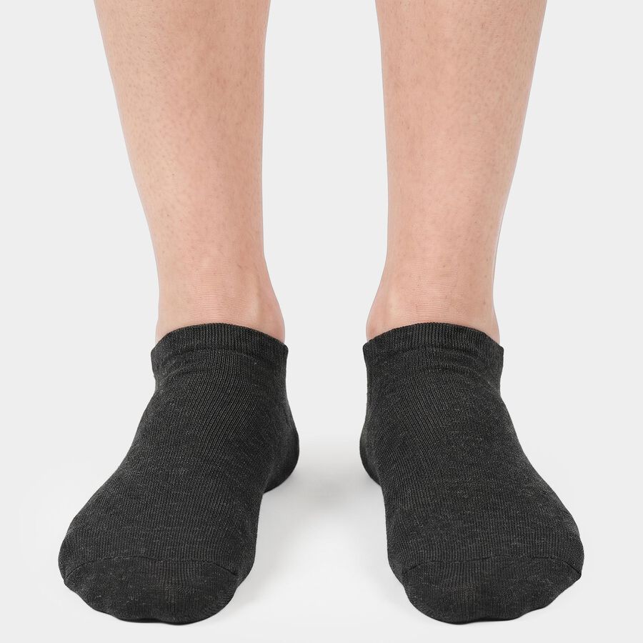 Men's Ankle Length Pack of 3 Socks ( Grey, Charcoal, Navy ), नेवी ब्लू, large