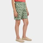 Girls' Green Regular Fit Printed Shorts, Light Green, small