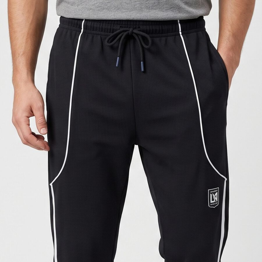 Men's Navy Blue Side-Striped Track Pants, नेवी ब्लू, large
