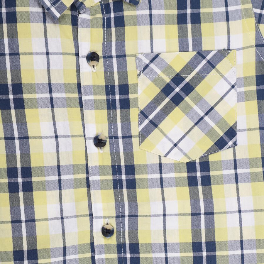 Boys' 100% Cotton Casual Shirt , नेवी ब्लू, large image number null