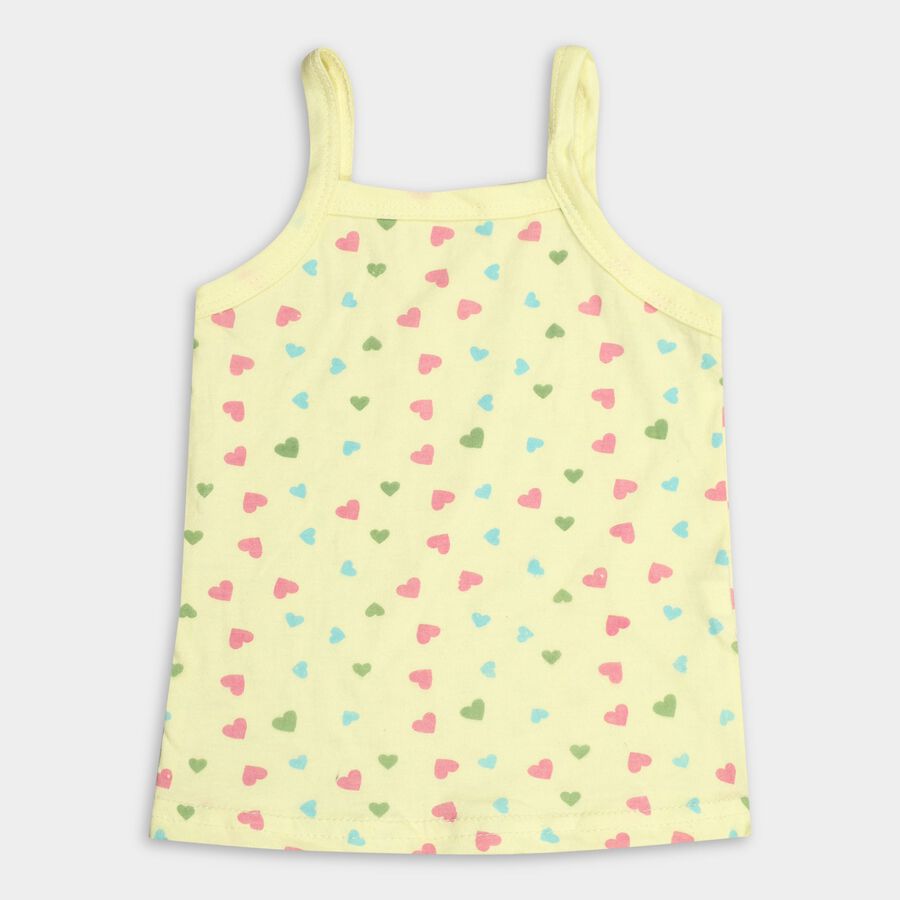 Girls' 100% Cotton Vest (Pack of 2), Yellow, large image number null