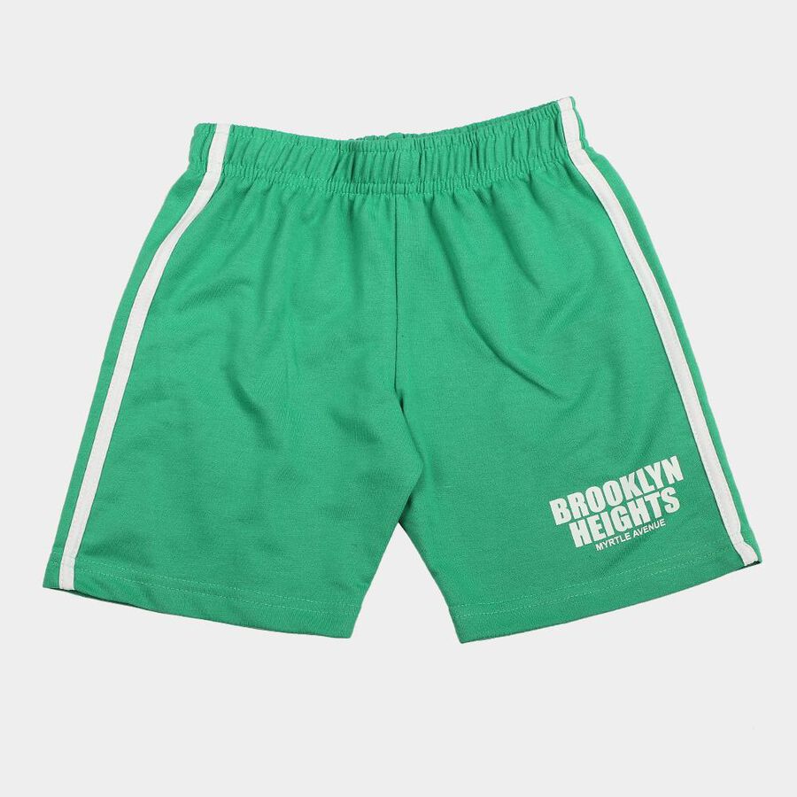 Girls Green Regular Fit Side Stripe Sports Shorts, हल्का हरा, large