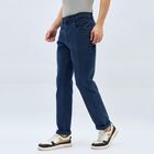 Men's Deep Steel Blue Straight Fit Classic Jeans, मध्यम नीला, small image number null