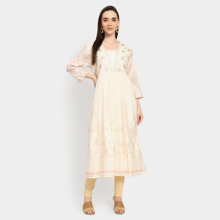 Ladies' Kurta, Off White, large image number null