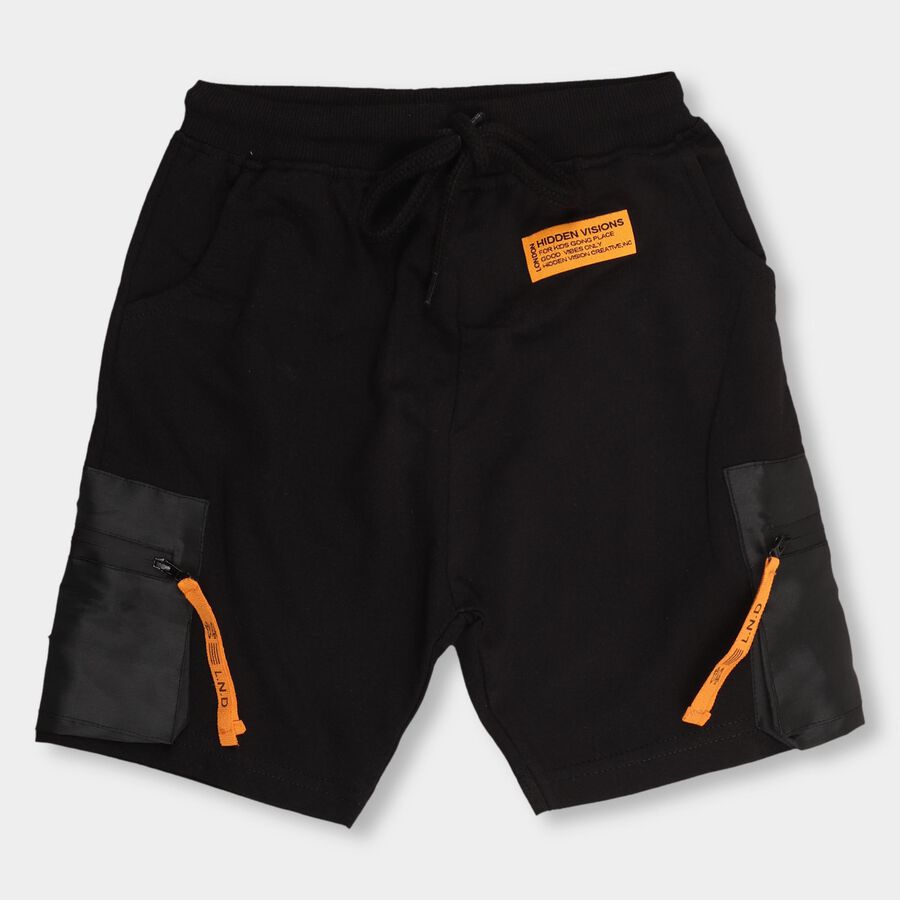 Boys' 100% Cotton Bermudas , काला, large image number null