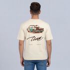 Men's Ecru Melange Round Neck Casual T-Shirt, Ecru Melange, small