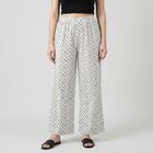 Women's Cream Regular Fit Palazzos, ऑफ व्हाइट, small
