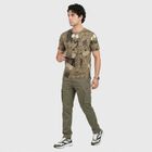 Men's Olive Green Cotton Round Neck Regular T-Shirt, ओलिव, small