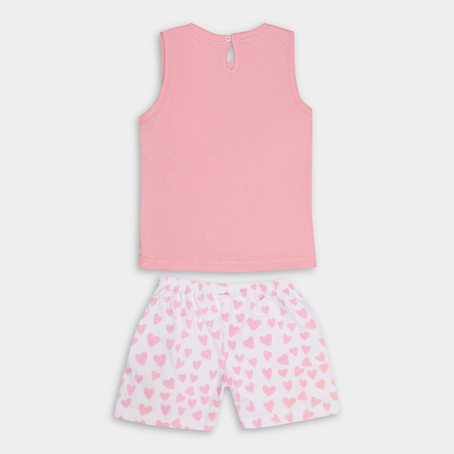 Infant Girls' 100% Cotton Short Set, गुलाबी, large
