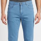 Men's Light Blue Slim Fit Clean Look Jeans, हल्का नीला, small