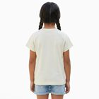Girls Rich Eggshell White Crew Neck Casual T-Shirt, सफ़ेद, small image number null