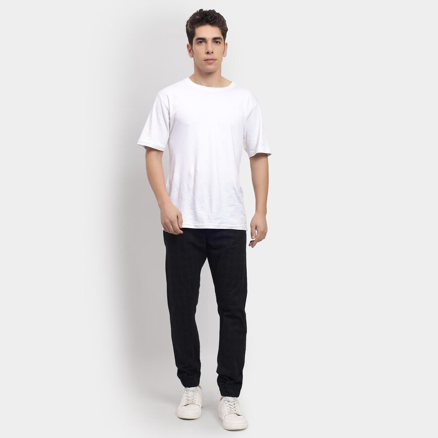 Men's Slim Fit Casual Trousers , Black, large image number null
