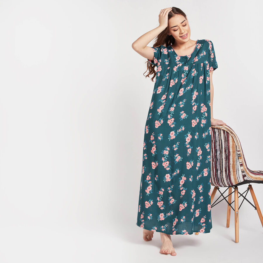 All Over Print Nighty, Teal Blue, large image number null