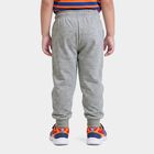 Boys' Grey Typography Print Jogger Pyjama, Melange Light Grey, small