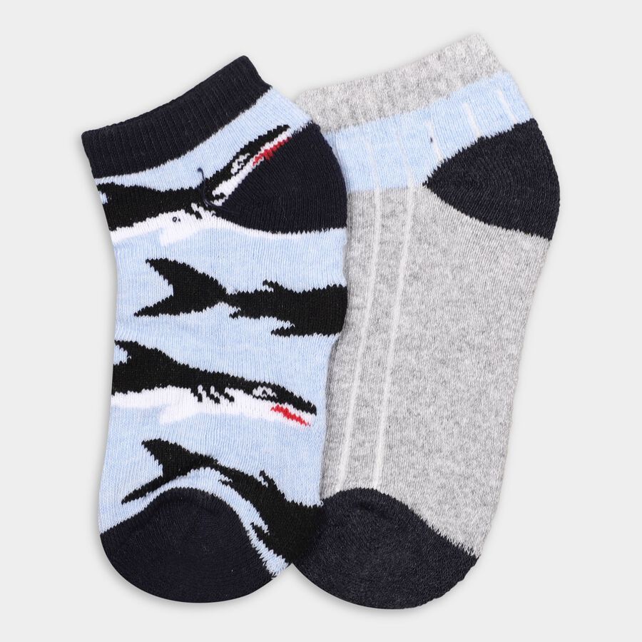 Boys' Socks (Pack of 2), Light Blue, large