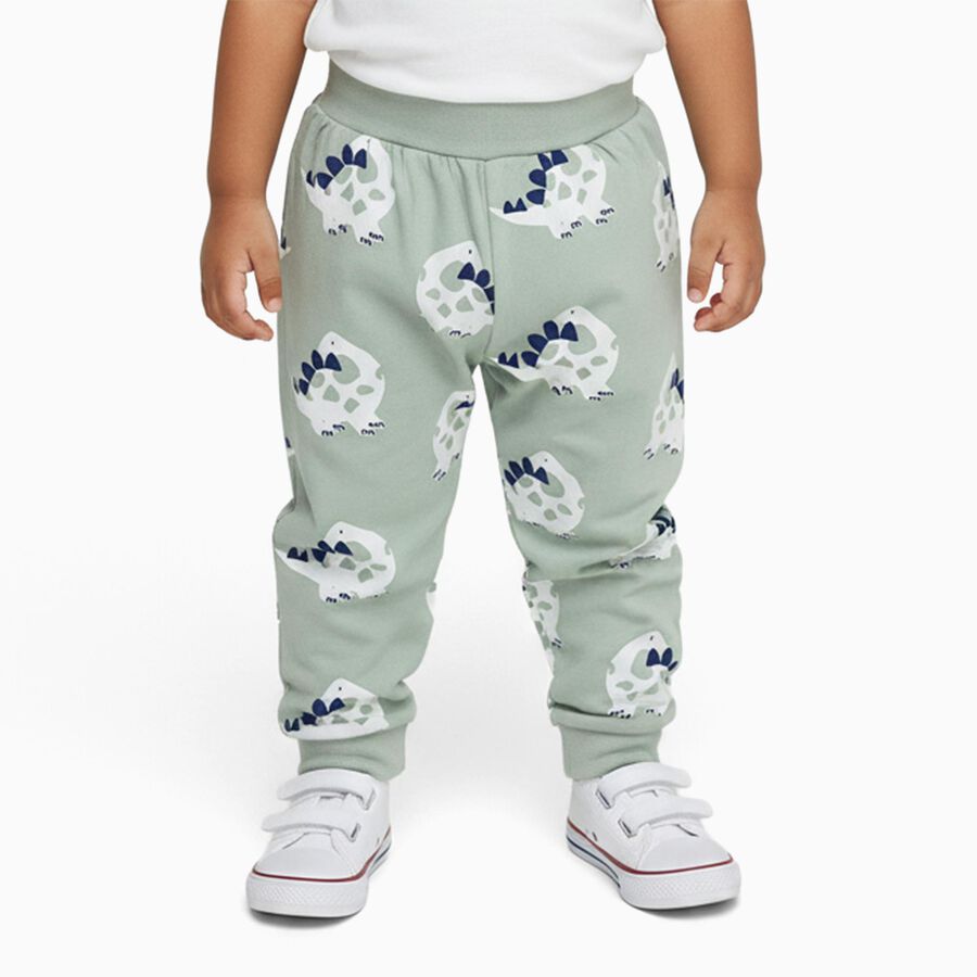 Infants Light Sage Green Dinosaur Printed Cotton Pyjama, हल्का हरा, large image number null