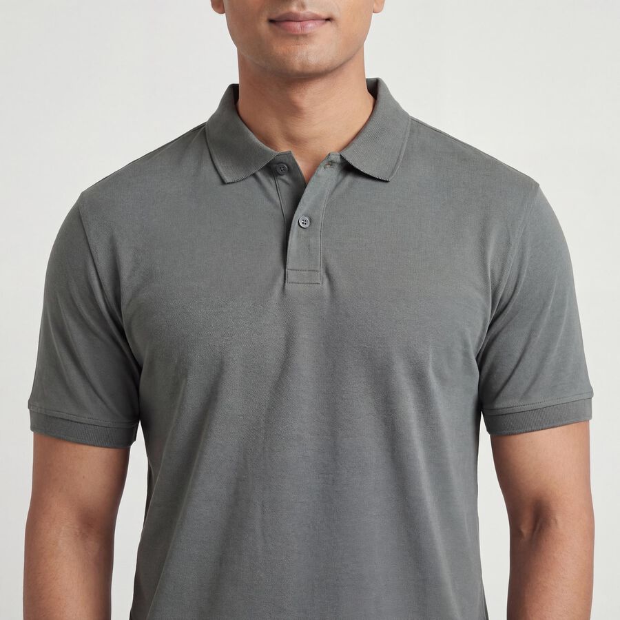 Men's Light Green Cotton Polo Neck Classic T-Shirt, Light Green, large