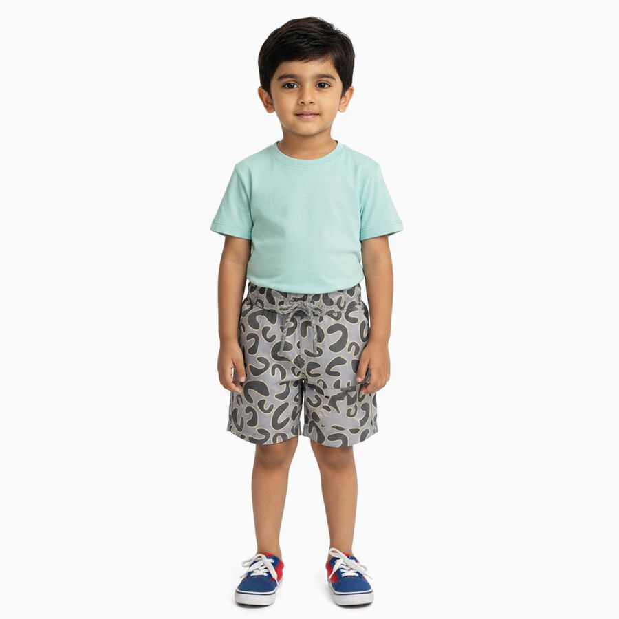 Boys' 100% Cotton Bermuda, Light Grey, large image number null