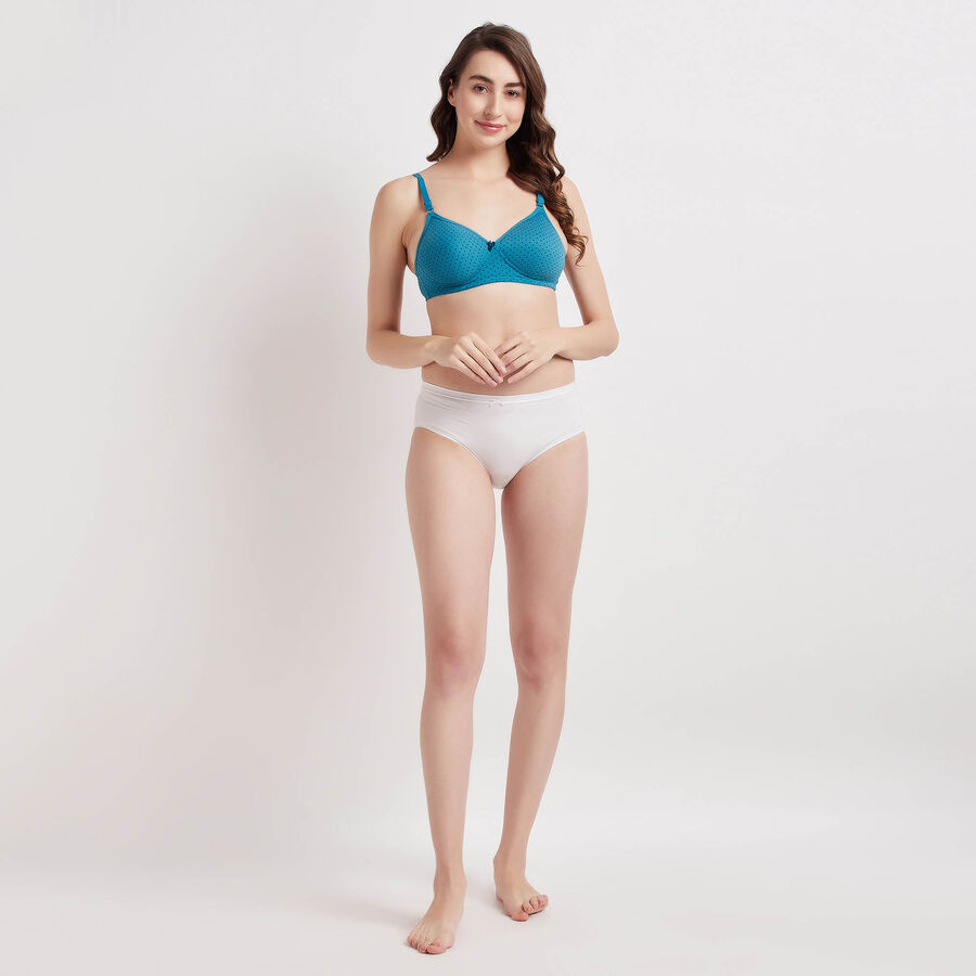 Cotton Printed Bra, टील ब्लू, large image number null