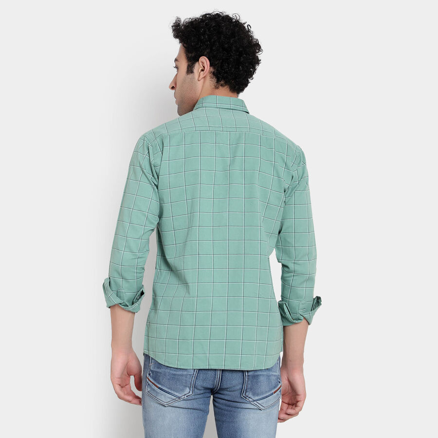 Cotton Checks Casual Shirt, Light Green, large image number null