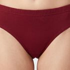 Women Wine Regular Fit Solid Panty, वाइन, small